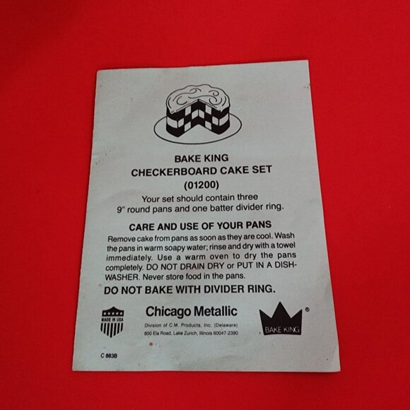 Vtg Classic Checkerboard Cake Pan Set Complete Baking Metal 9 inch Made in USA - Picture 5 of 5